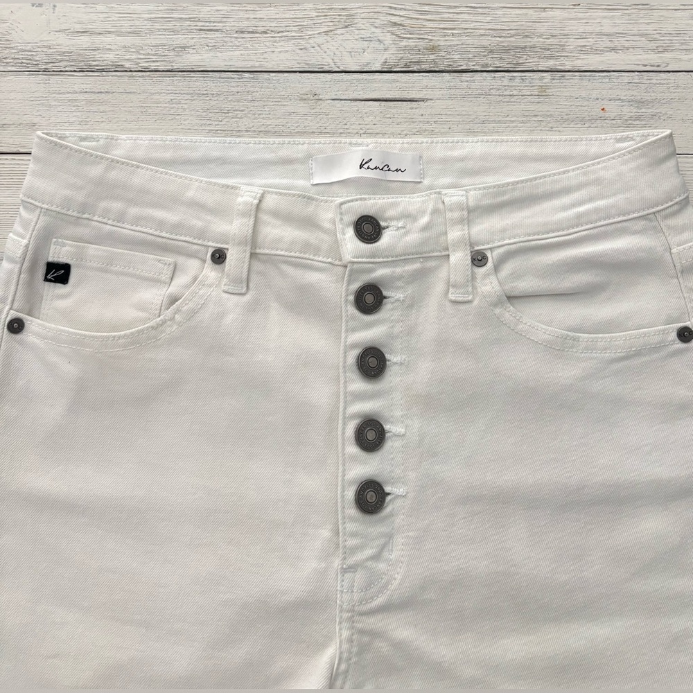 Kancan Women's White Button-Fly skinny Jeans